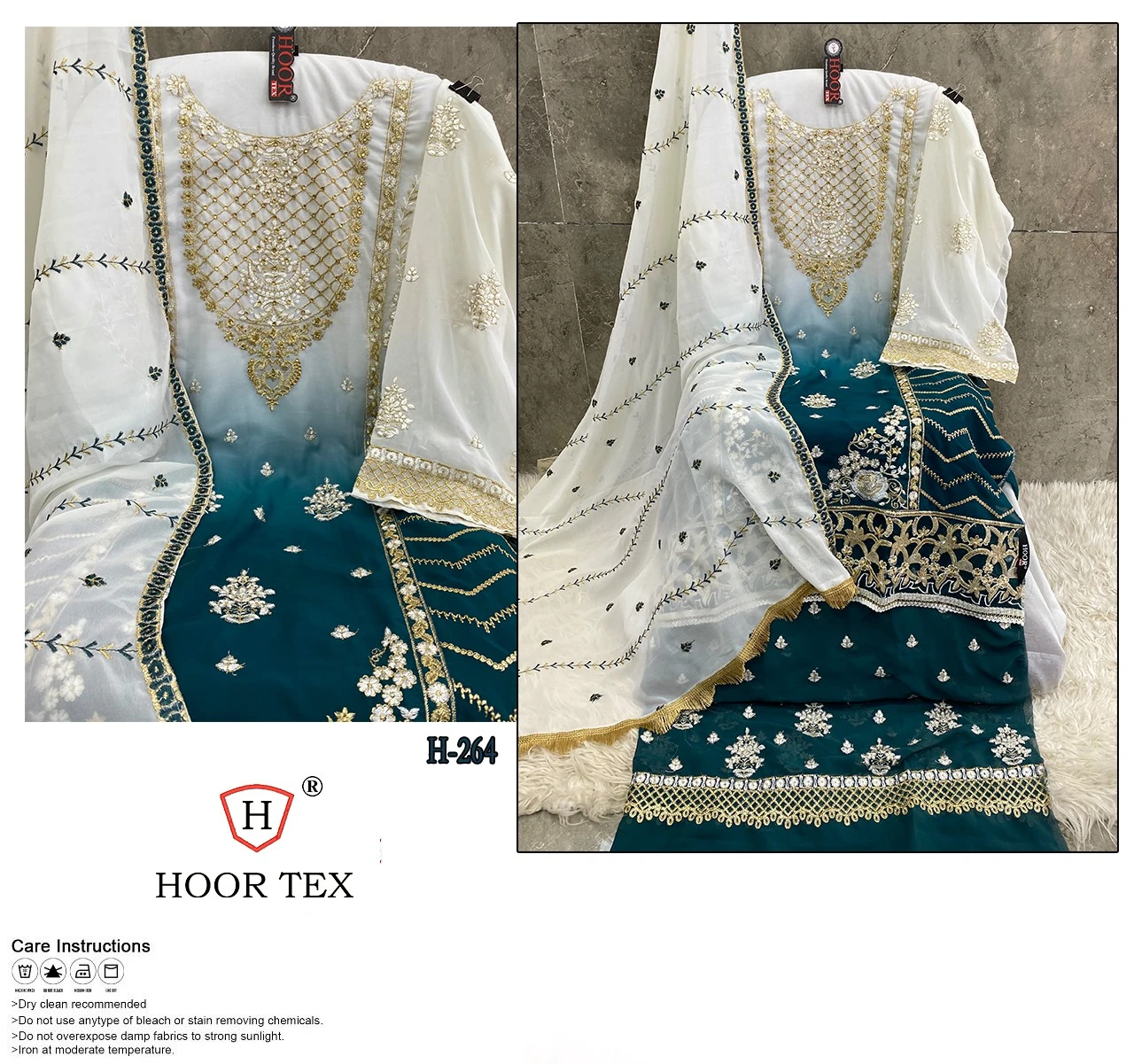 Hoor Tex H-264 Georgette Wholesale Pakistani Salwar Suit — Wholesale Pakistani Suits, MPA wholesale from Surat — view 2